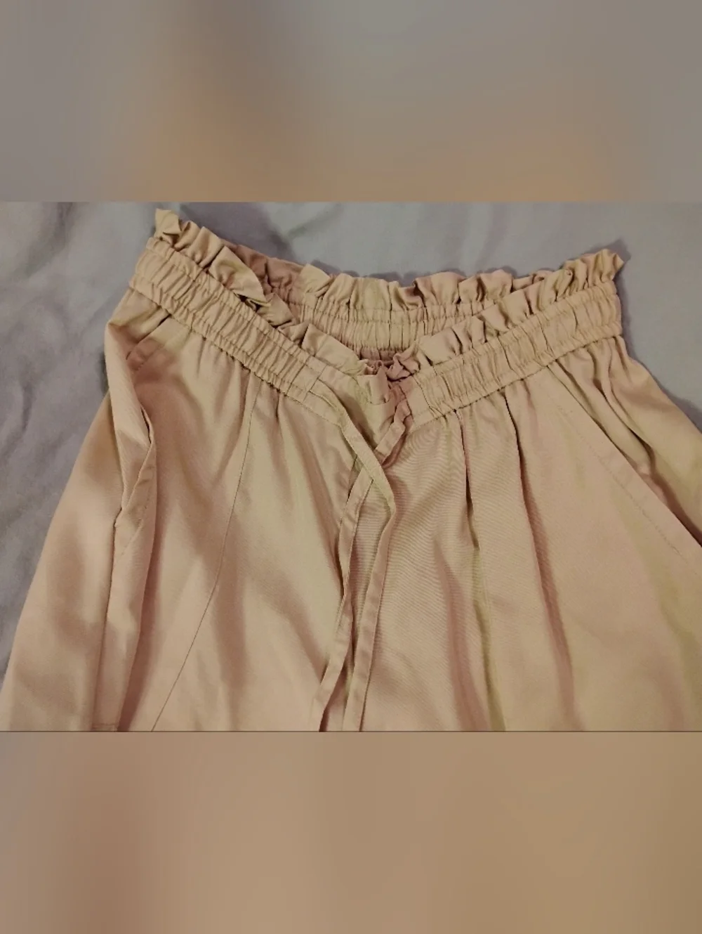 Garnet Hill Paperbag Adjustable Waist Tan Beige Lightweight Pants. Size M - Picture 14 of 14